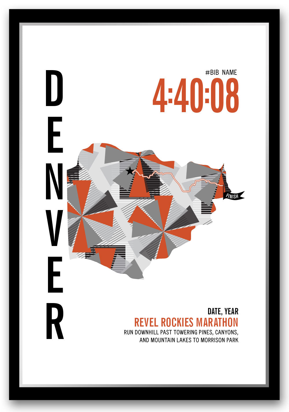 Revel Denver Marathoner Map - Personalized Course Map – Run Ink