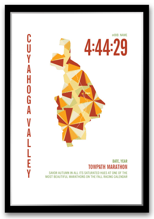 Towpath City Race Map Marathon Poster