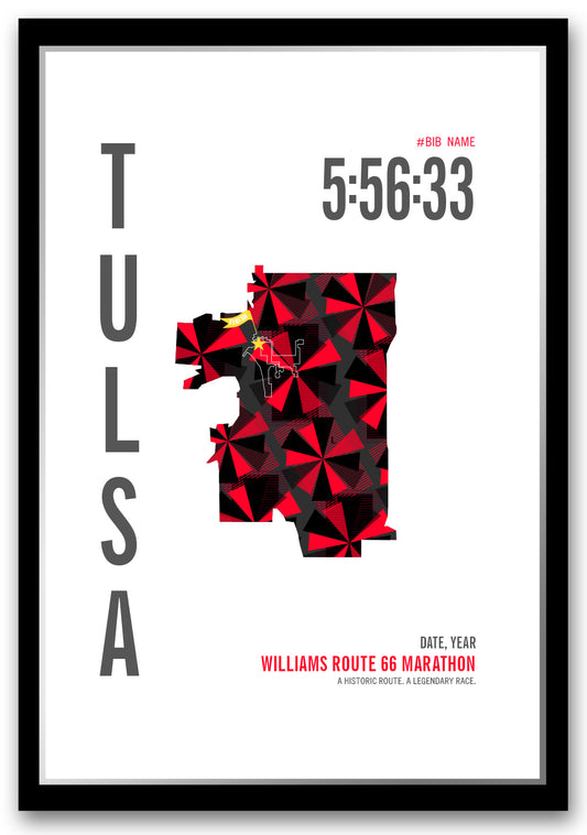 Williams Route 66 City Race Map Marathon Poster