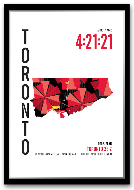 Toronto 26.2 City Race Map Marathon Poster