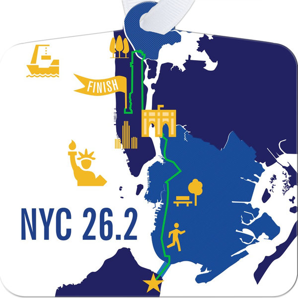 NYC 26.2 Marathoner Course Map Ornament