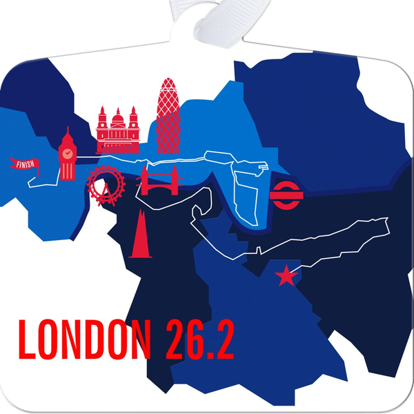 London 26.2 Marathoner Course Map Ornament