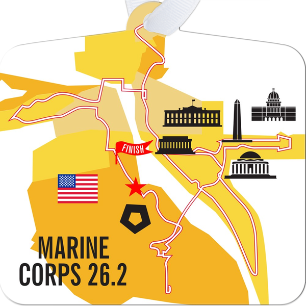 Marine Corps 26.2 Course Map Ornament