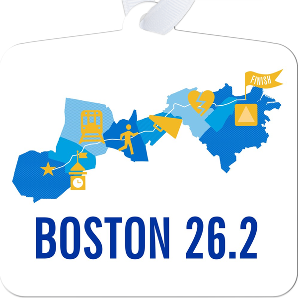 Boston 26.2 Marathoner Course Map Ornament
