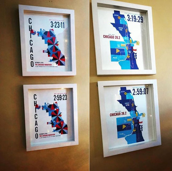 Chicago 26.2 Personalized Marathon Course Map Poster