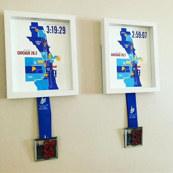 Chicago 26.2 Personalized Marathon Course Map Poster
