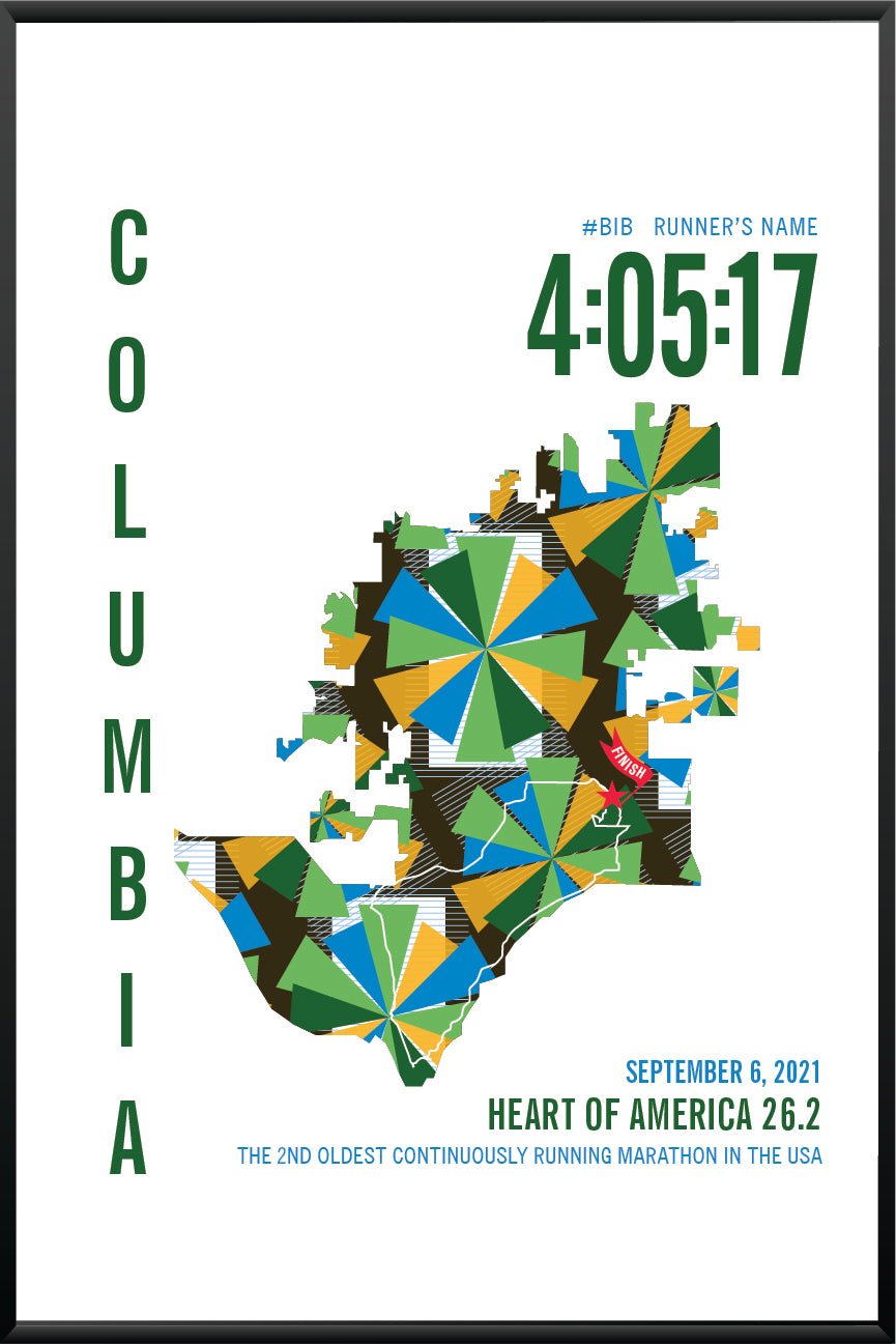 Heart of America 26.6 City Race Map Marathon Poster