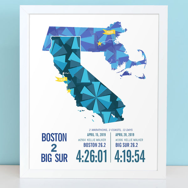 Boston to Big Sur Marathoner Map