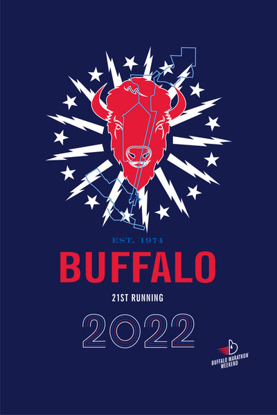 Buffalo 26.2 Marathon City Flag Map