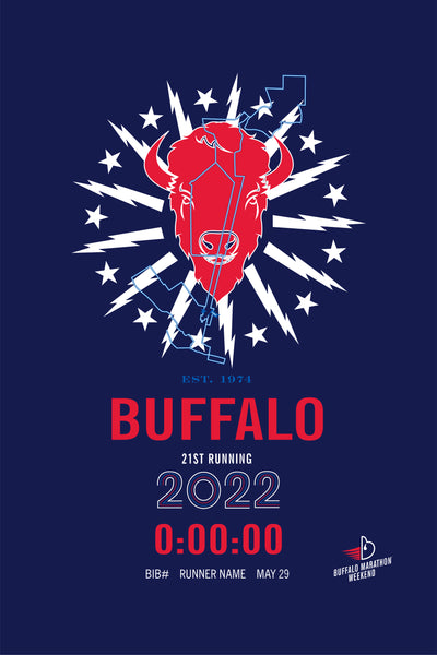 Buffalo 26.2 Marathon City Flag Map