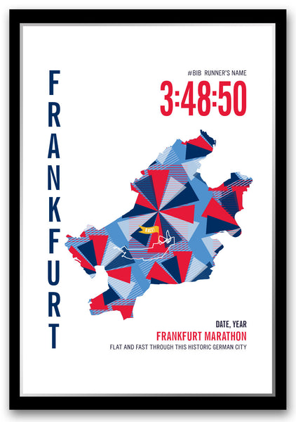 Frankfurt Marathoner Map - Run Ink