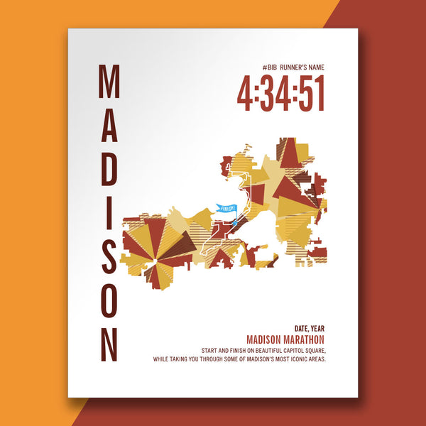 Madison Marathoner Map - Run Ink