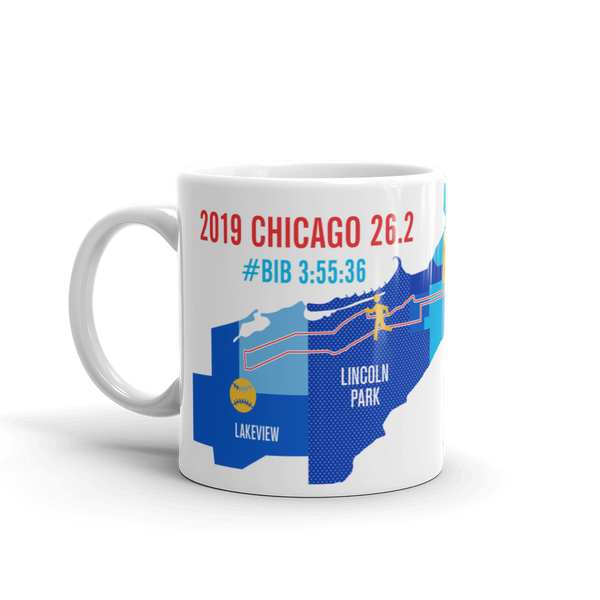 Personalized Chicago 26.2 Marathon Map Course Mug