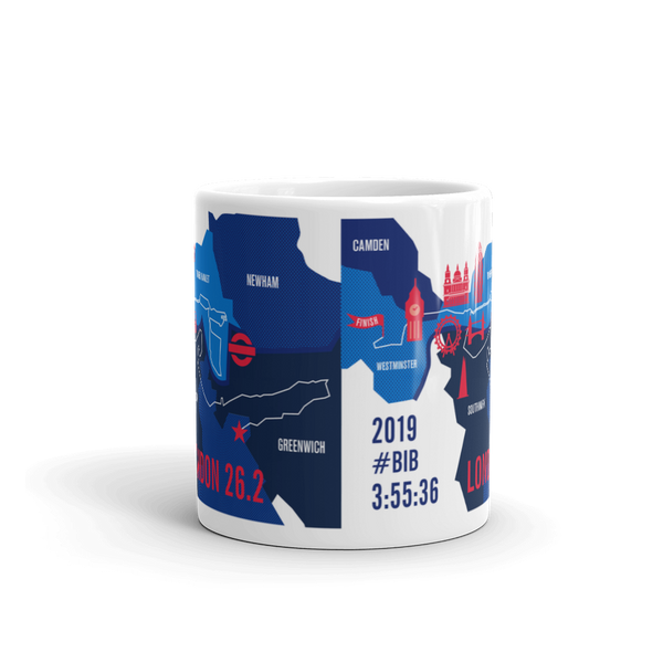 Personalized London 26.2 Marathon Map Course Mug