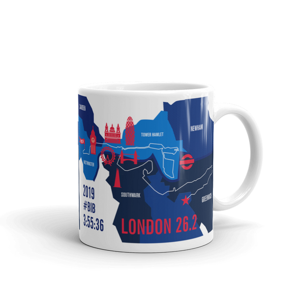 Personalized London 26.2 Marathon Map Course Mug