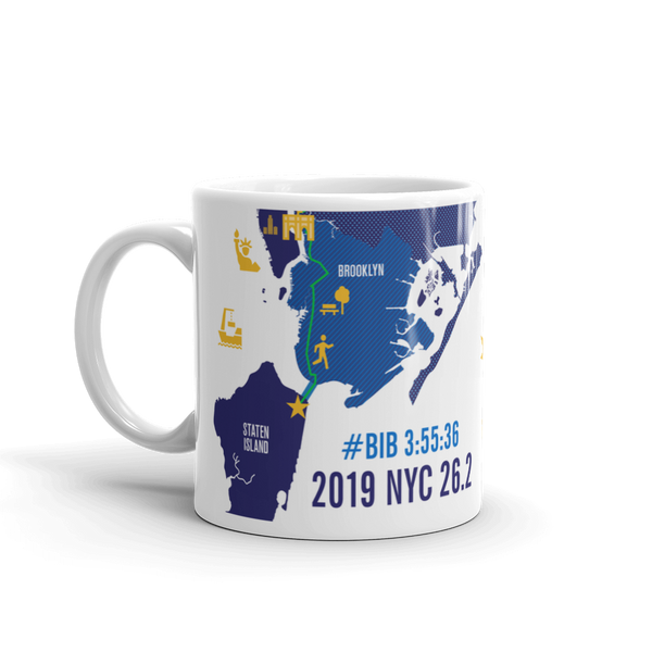 Personalized NYC 26.2 Marathoner Course Map Mug