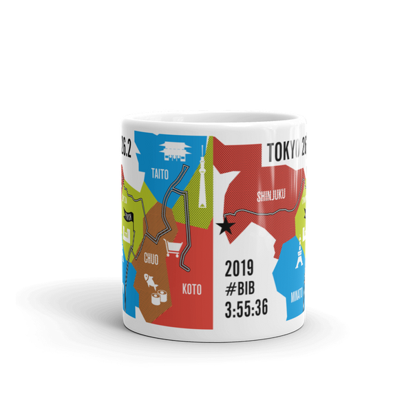 Personalized Tokyo 26.2 Marathon Map Course Mug