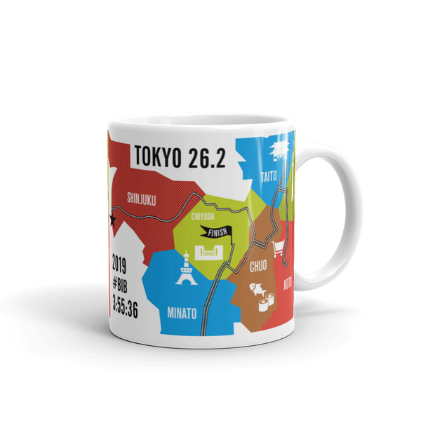 Personalized Tokyo 26.2 Marathon Map Course Mug