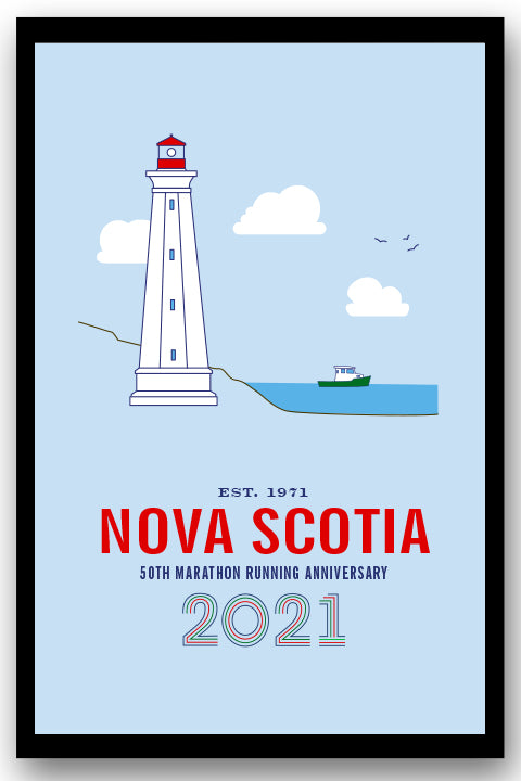 Special Edition Poster - Lighthouse Scene - 2021 Nova Scotia Marathon 50th Anniversary Print