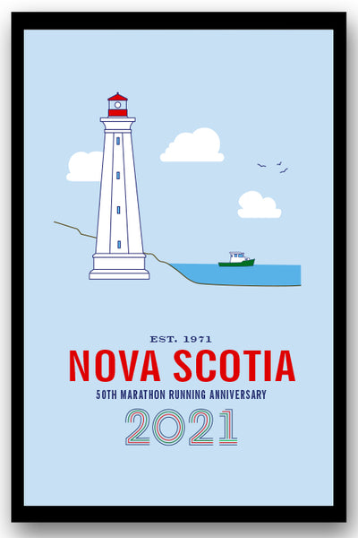 Special Edition Poster - Lighthouse Scene - 2021 Nova Scotia Marathon 50th Anniversary Print