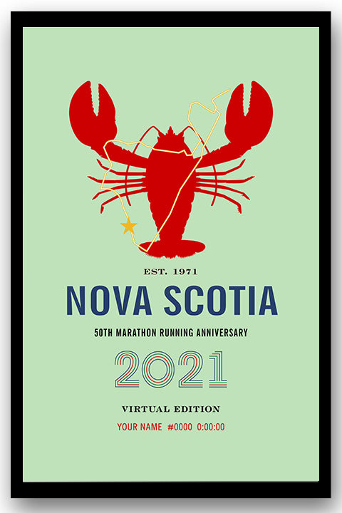 Virtual Edition Personalized Poster - Lobster - 2021 Nova Scotia Marathon Events