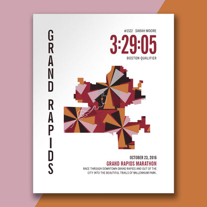 Grand Rapids Marathoner Map - Run Ink
