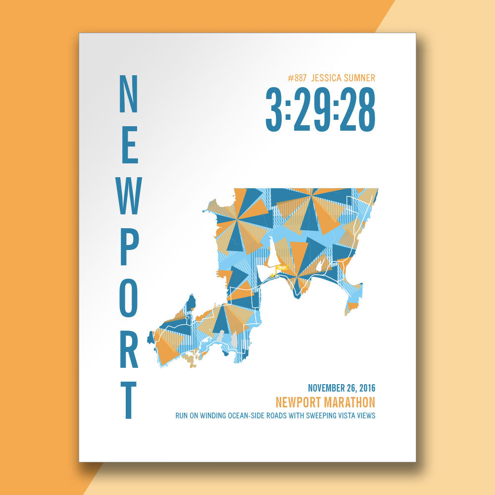 Newport Marathoner Map - Run Ink