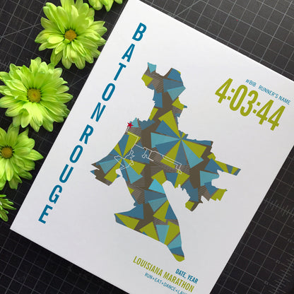 Louisiana Marathoner Map - Run Ink