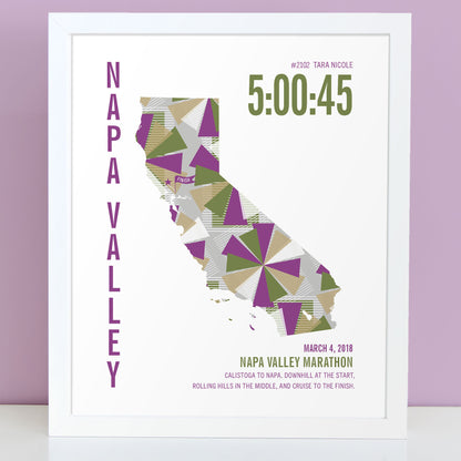 Napa Valley City Race Map Marathon Poster