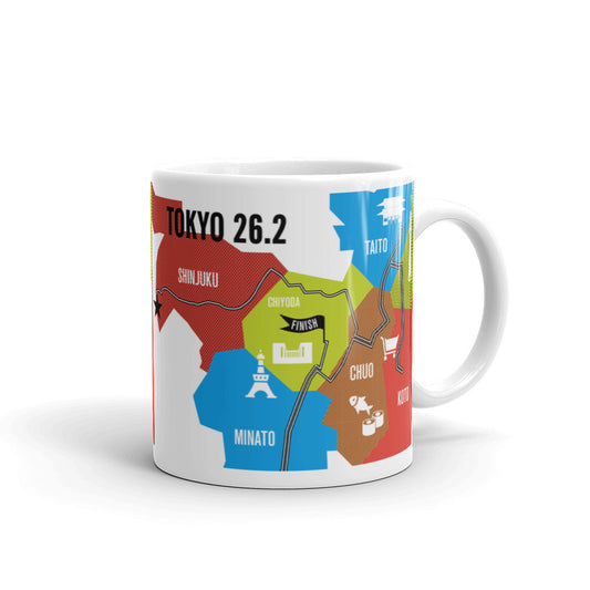 Tokyo 26.2 Marathon Map Course Mug