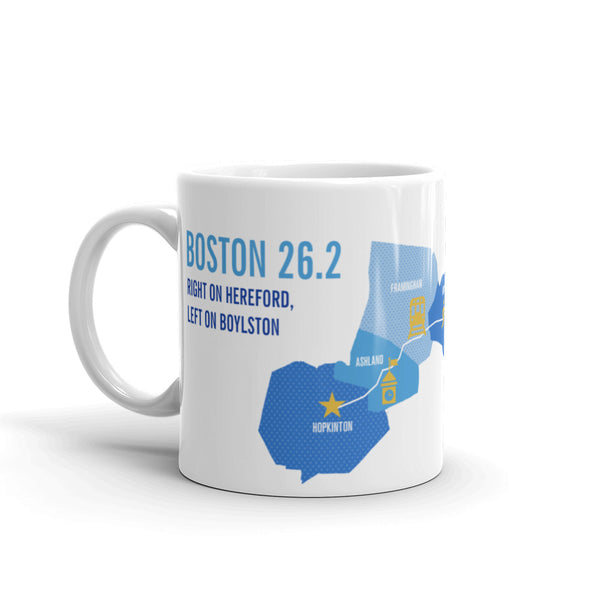 Boston 26.2 Marathoner Course Map Mug