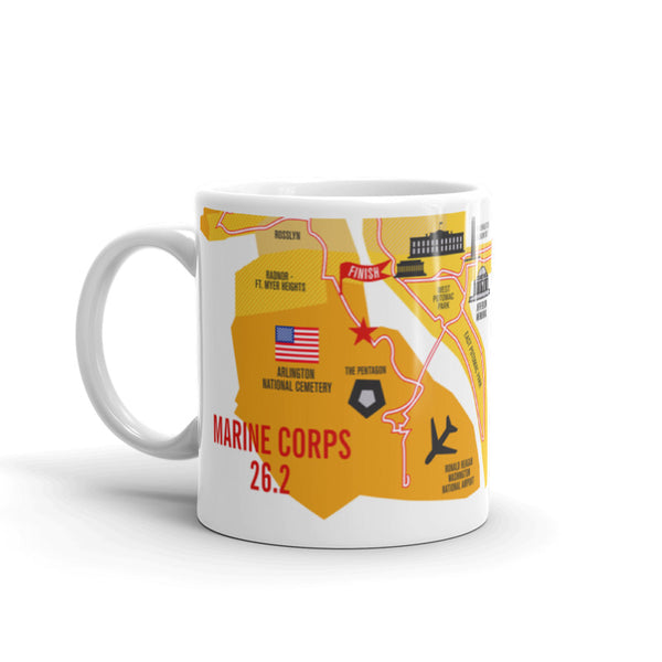 Marine Corps 26.2 Marathoner Course Map Mug