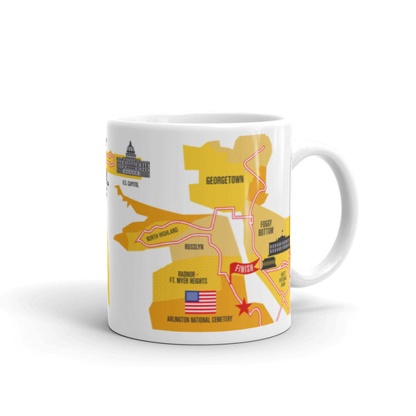 Marine Corps 26.2 Marathoner Course Map Mug