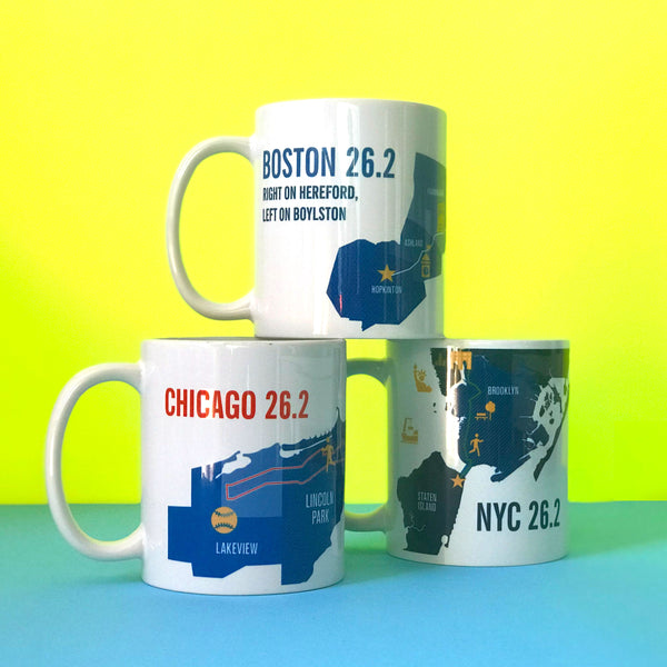 Boston 26.2 Marathoner Course Map Mug