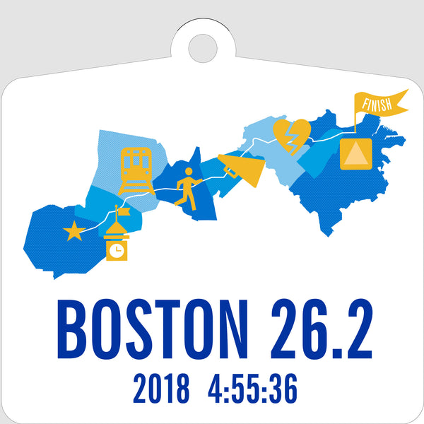Personalized Boston 26.2 Marathoner Course Map Ornament