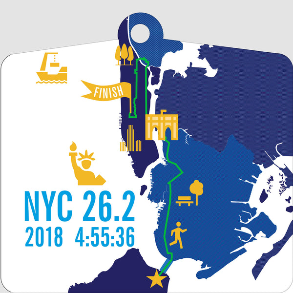 Personalized NYC 26.2 Marathoner Course Map Ornament