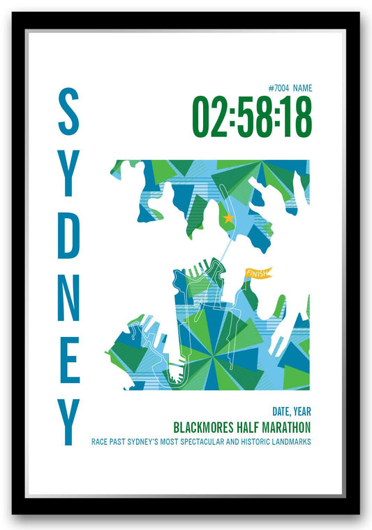 Blackmores Half Marathoner Map - Run Ink