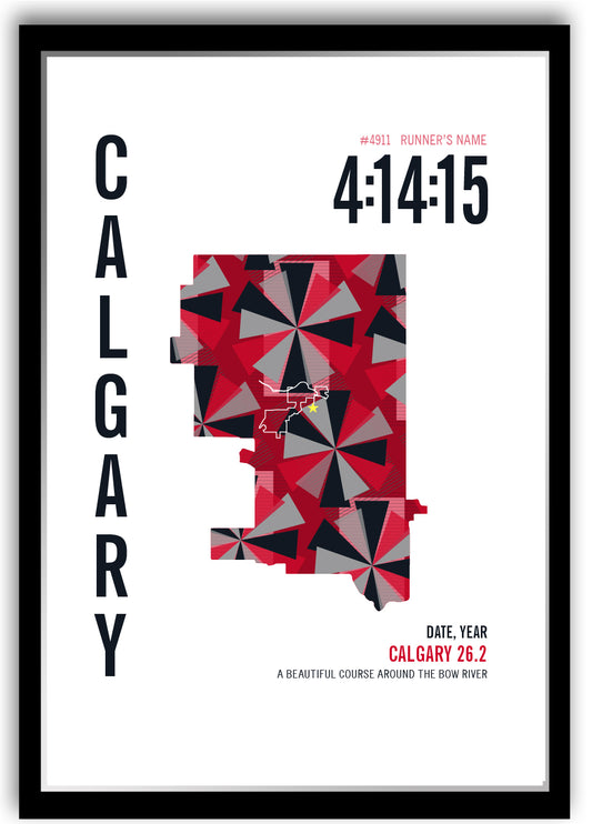 Calgary 26.2 City Race Map Marathon Poster