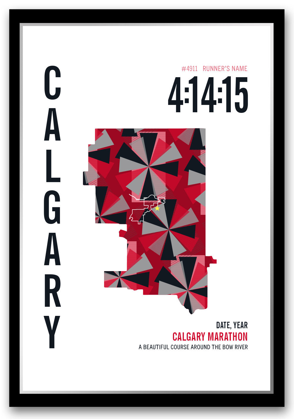 Calgary International Marathoner Map - Run Ink