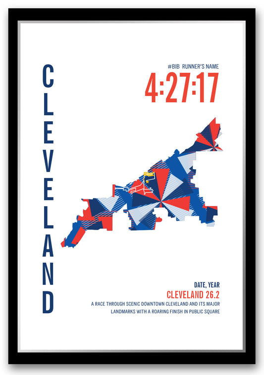 Cleveland City Race Map Marathon Poster