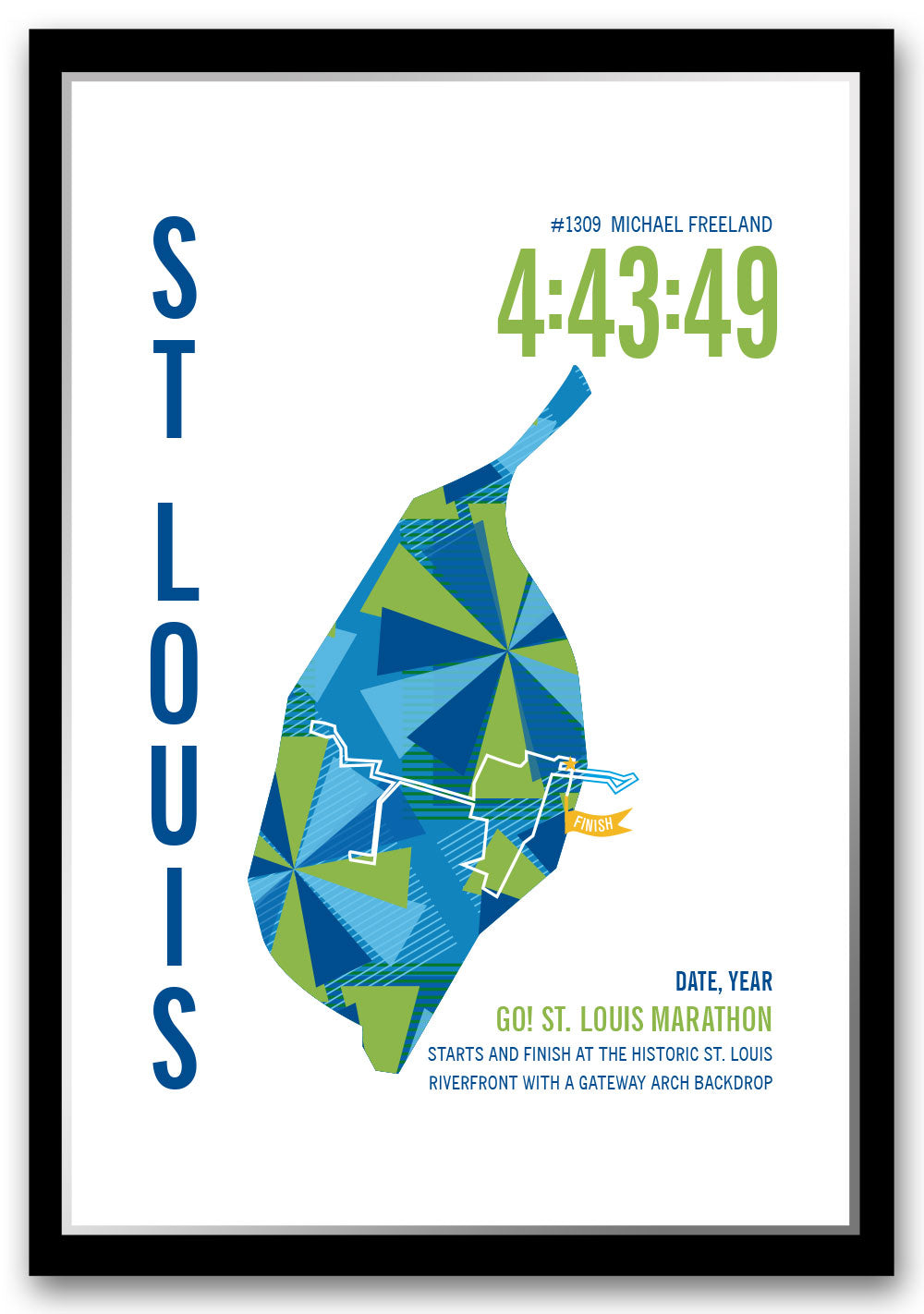 Go! St Louis Marathoner Map - Run Ink