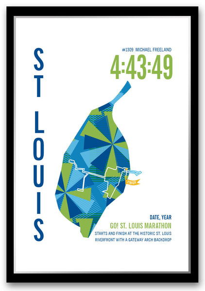 Go! St Louis Marathoner Map - Run Ink