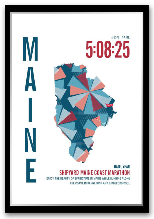 Shipyard Maine Coast Marathoner Map - Run Ink