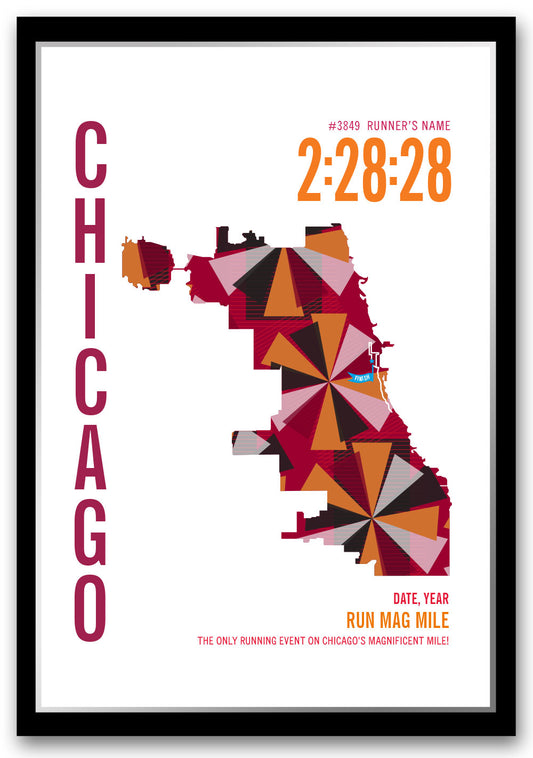Run Mag Mile Half Marathoner Map - Run Ink