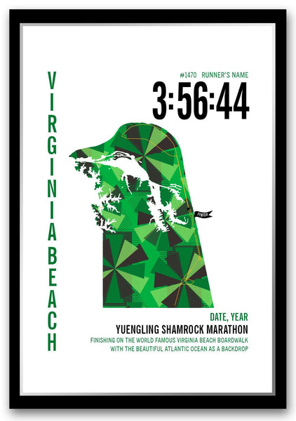 Shamrock Marathoner Map - Run Ink