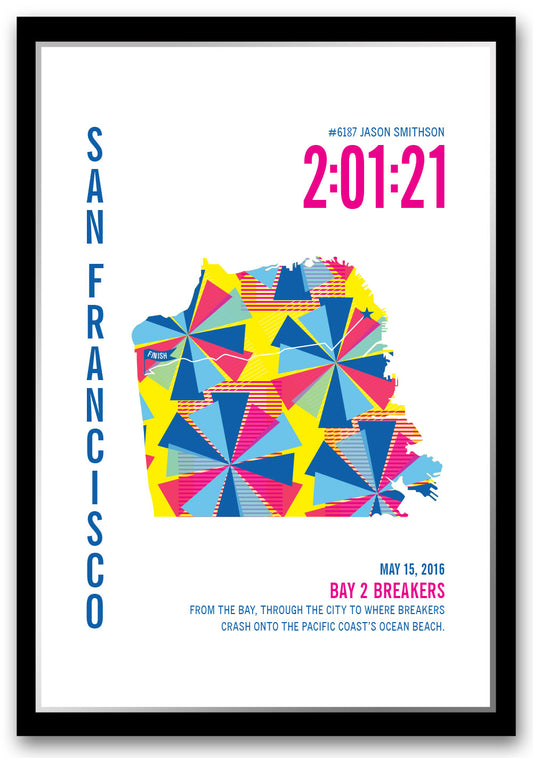 Bay 2 Breakers 12k Marathoner Map - Run Ink