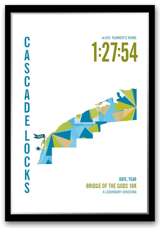 Bridge of the Gods 10K Marathoner Map - Run Ink