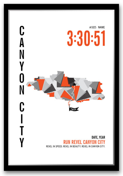 Revel Canyon City Marathoner Map - Run Ink