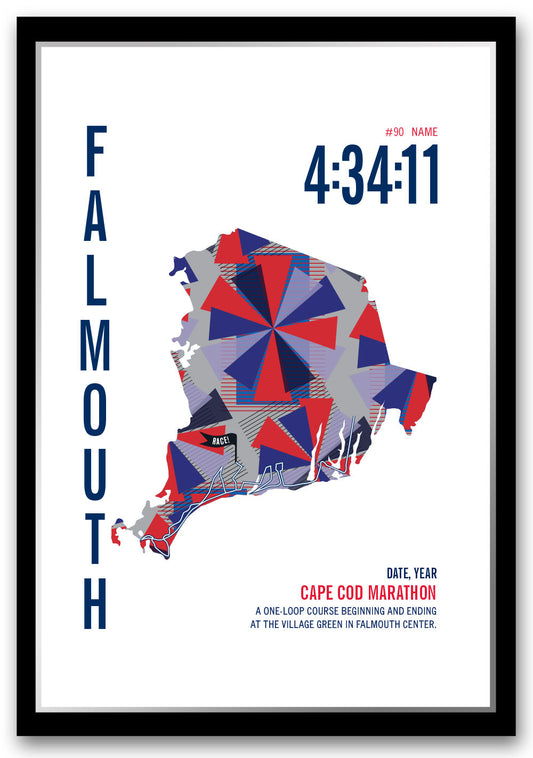 Cape Cod City Race Map Marathon Poster