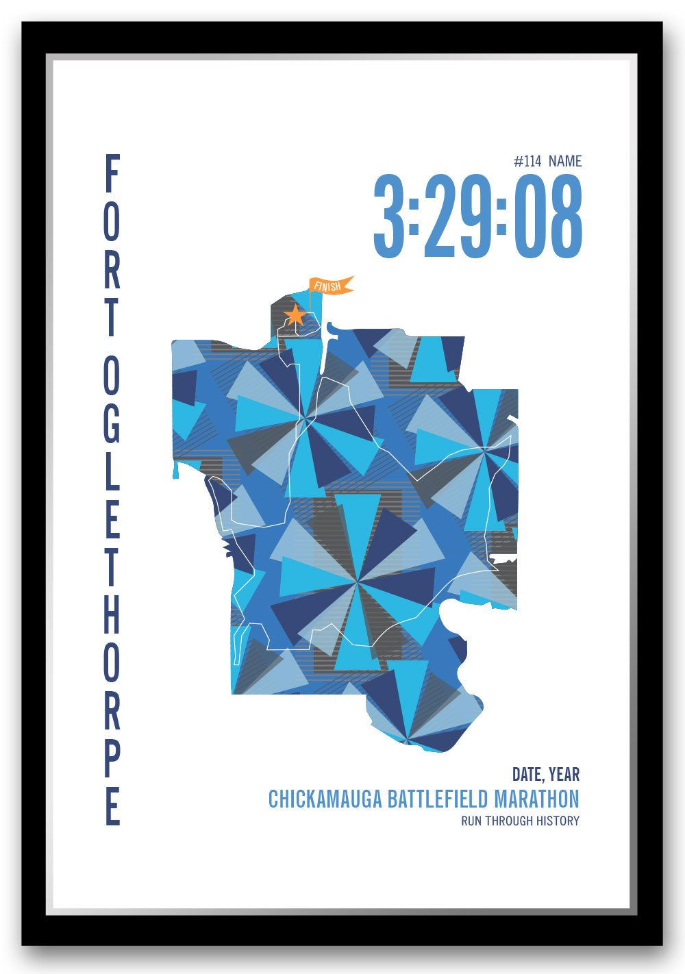 Chickamauga Battlefield Marathoner Map - Run Ink